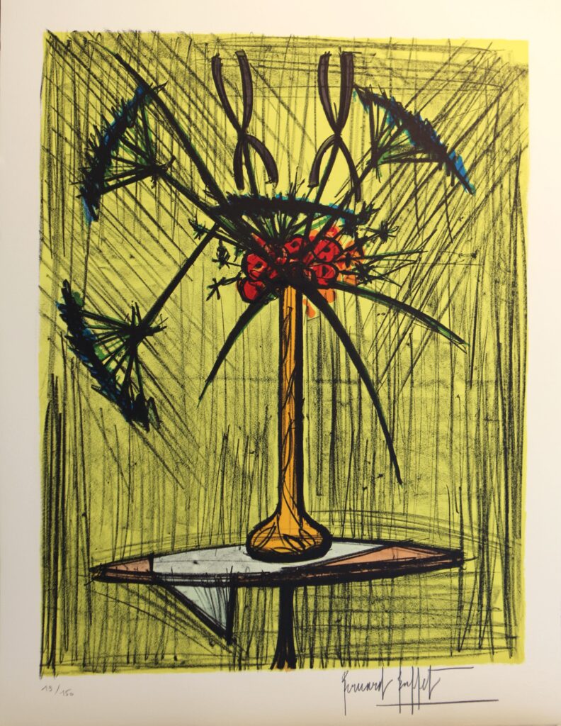 Post 90 BUFFET, Fleurs Dans Un Vase De Gallé, Lithographie Originale, 19 150