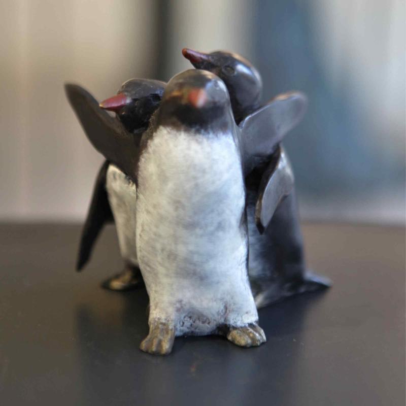 Jean Lemonnier manchots sculpture bronze