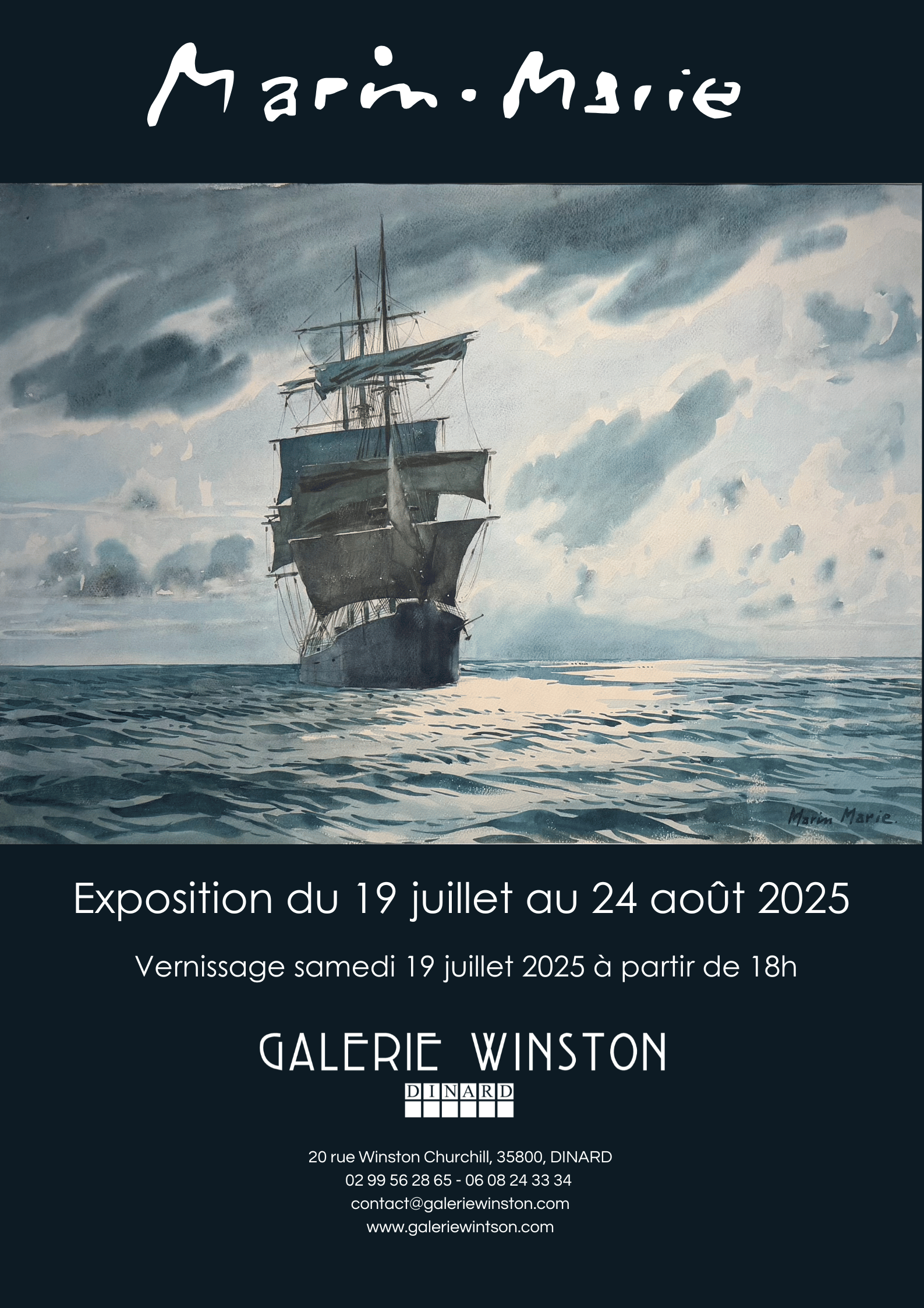 AFFICHE D'EXPOSITION MARIN MARIE